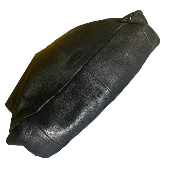 VINCE CAMUTO Maxi Black Leather Hobo Shoulder Bag 14” x 12” - Picture 7 of 16